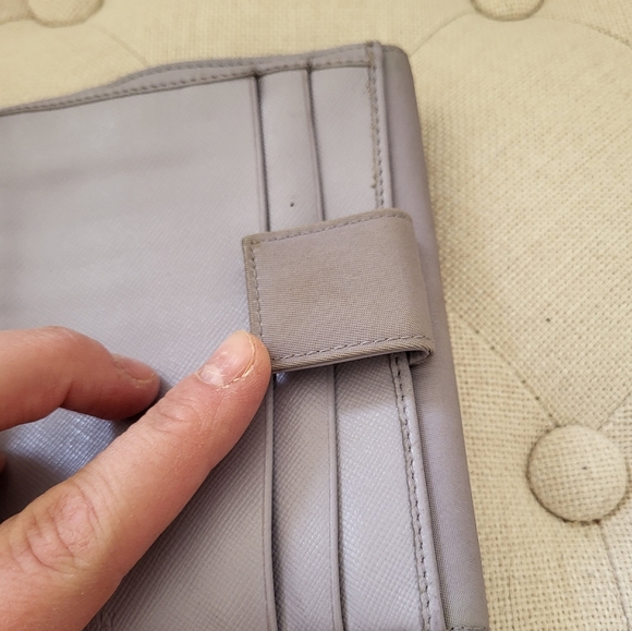 Lilac Prada Nylon & LeatherTri-fold Wallet - Picture 5 of 7